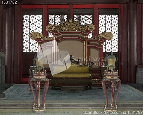 Image of throne in the Hall of Preserving Harmony