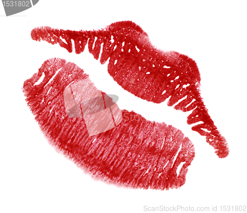 Image of red lip print