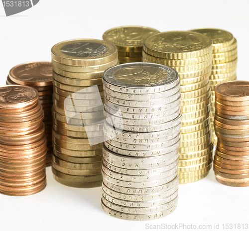 Image of stacked euro coins