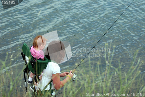 Image of Mother fishing with a baby