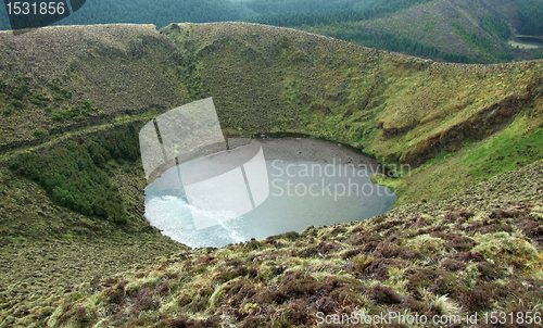 Image of crater lake at the Azores