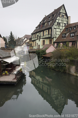 Image of idyllic canal scenery in Colmar