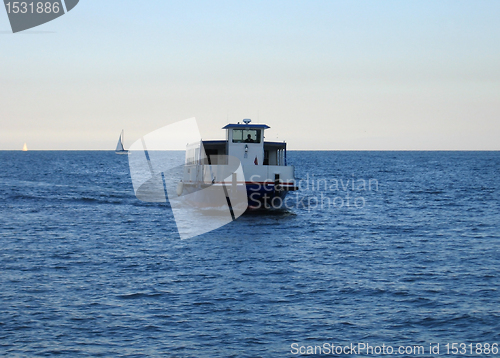 Image of water taxi on the sea