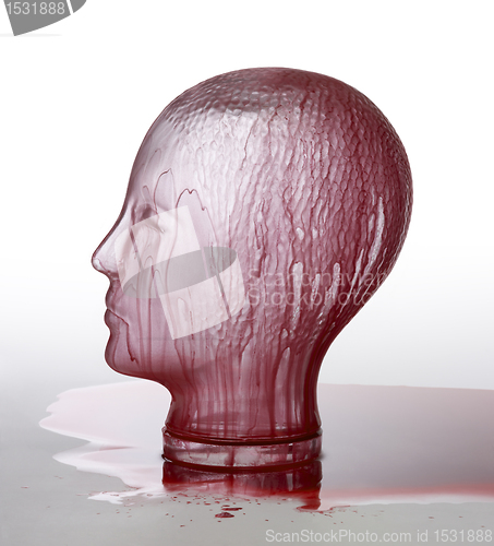 Image of bloody glass head