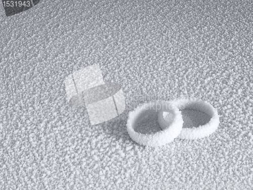 Image of frosted wedding rings