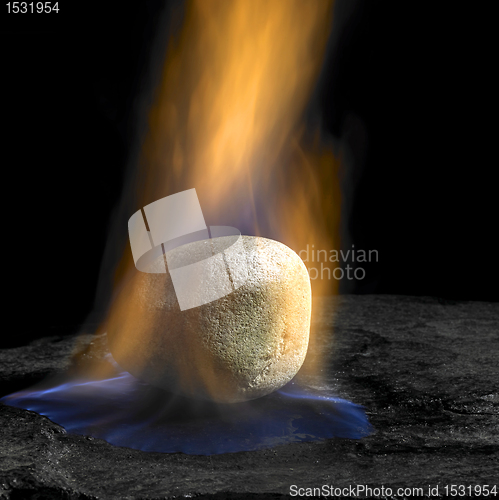 Image of burning stone