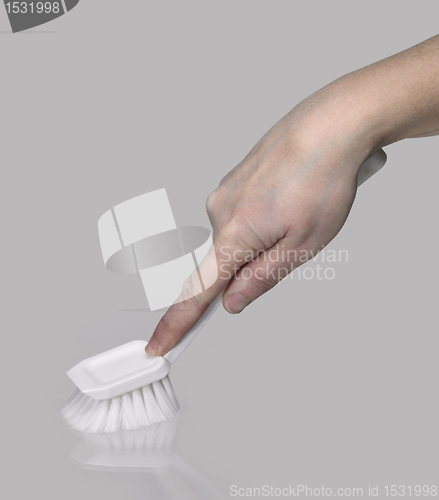 Image of hand cleans with brush