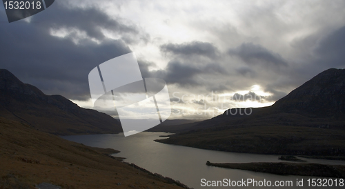 Image of landscape near Stac Pollaidh at evening time