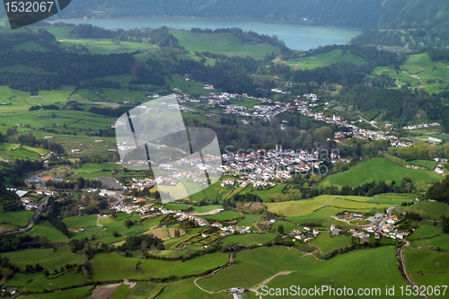 Image of aerial scenery at the Azores