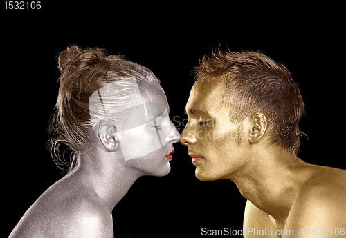 Image of bodypainted faces