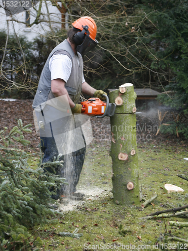 Image of lumberman at work