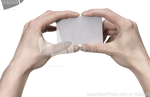 Image of hands holding a clean  card