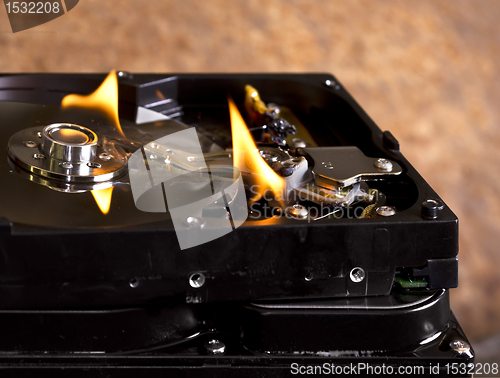 Image of burning hard disks