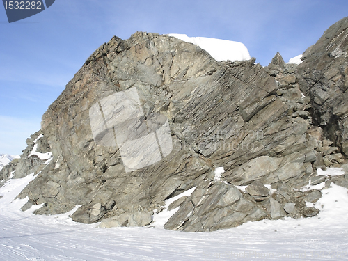Image of rock formation near ski trail