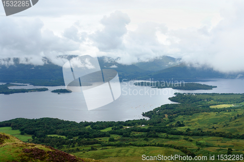 Image of aerial view around Loch Lomond