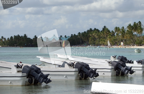 Image of sea and motor boats