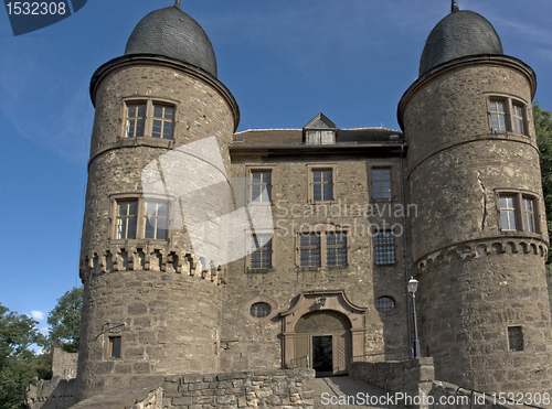 Image of Wertheim Castle detail in front of blue sky