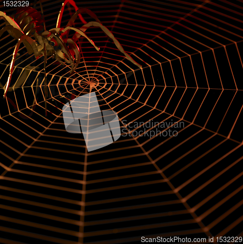 Image of lurking metallic spider