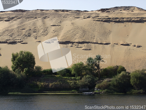 Image of sunny Nile coast near Aswan