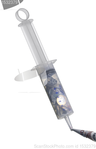 Image of syringe filled with money