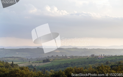 Image of evening scenery near San Regolo in Chianti