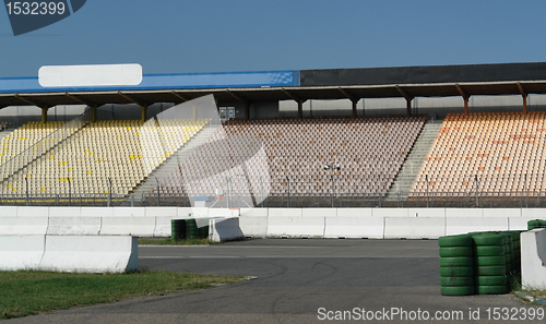 Image of detail of a racetrack tribune