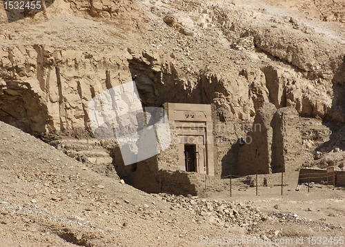 Image of rock cut tomb near Mortuary Temple of Hatshepsut