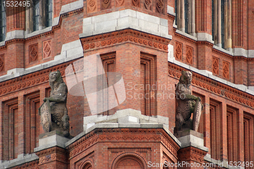 Image of detail of the Red Town Hall