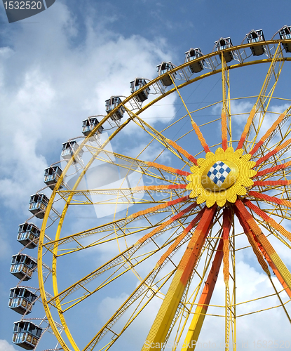 Image of big wheel and blue sky