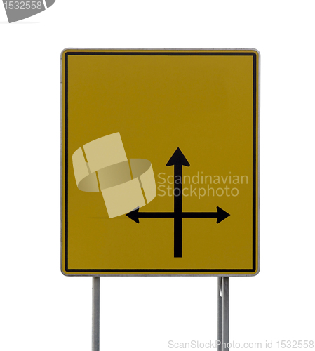 Image of yellow direction sign