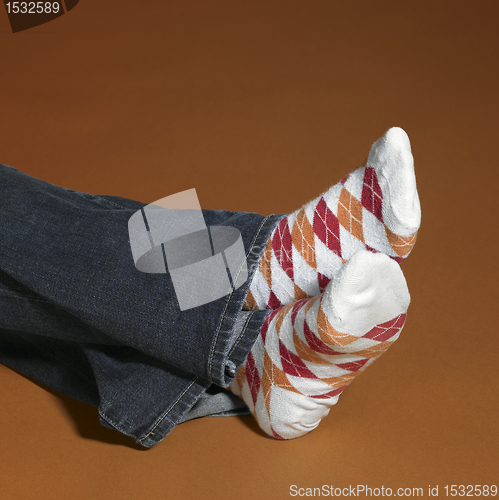 Image of resting feet in socks