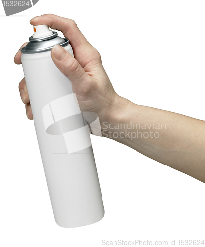 Image of hand and aerosol can