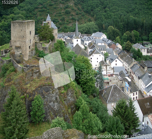 Image of Esch sur SÃ»re with castle ruin