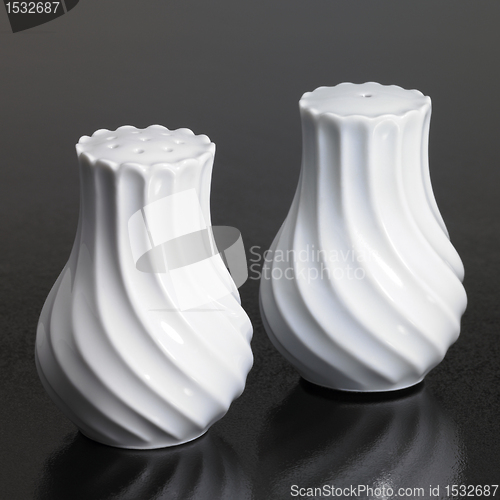 Image of white porcelain salt and pepper shaker