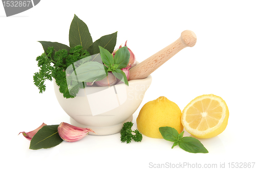 Image of Fresh Herbs and Lemon