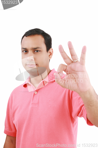 Image of Happy handsome smiling man. Isolated over white background. Focu