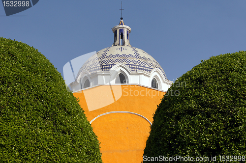 Image of Church and two trees 