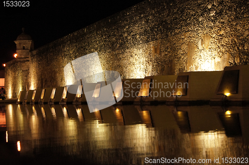 Image of War monument at night