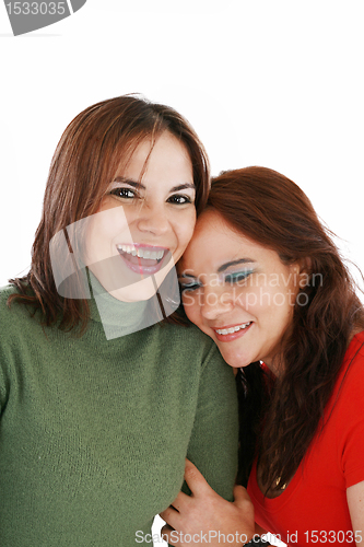 Image of Portrait of two women laughing