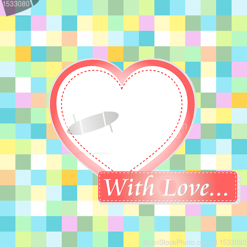 Image of Love card with hearts. love wedding invitation
