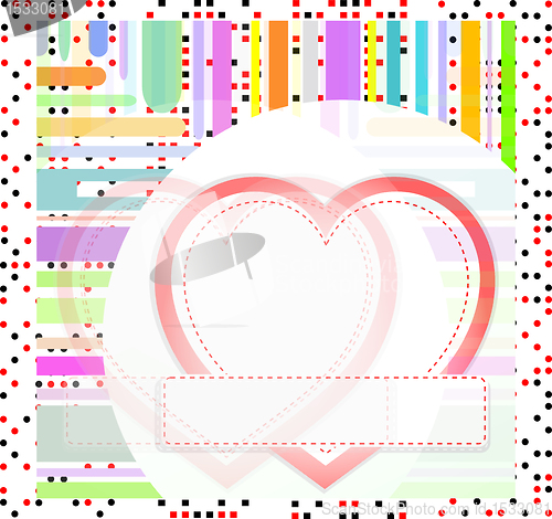 Image of Valentine's day vector background with abstract hearts