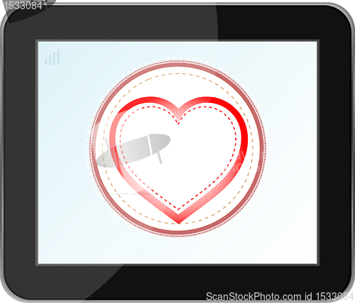 Image of love heart icon for mobile devices tablet pc