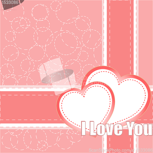 Image of Valentine's day vector background with two hearts