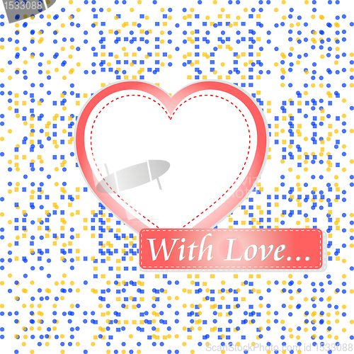 Image of retro pastel mosaic love heart. st. valentine vector