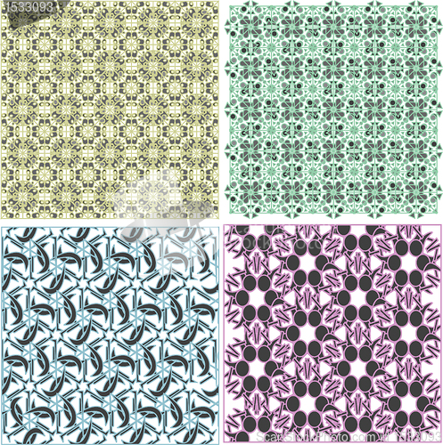 Image of Set of stylish seamless geometrical backgrounds pattern. vector