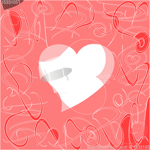Image of Heart love card, valentine day abstract background, vector