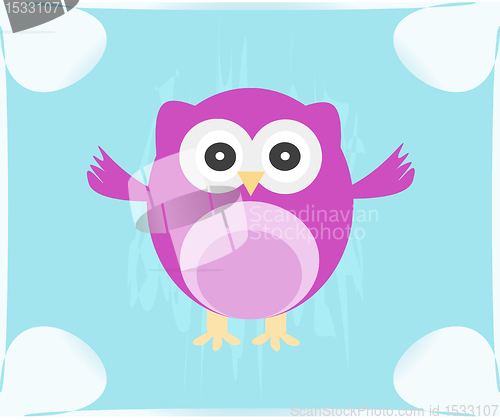 Image of Cute Vector Owl invitation card