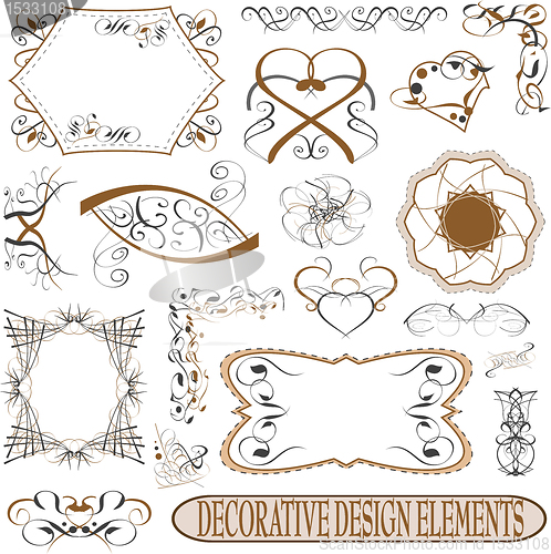 Image of calligraphic elements vintage set. retro feather vector