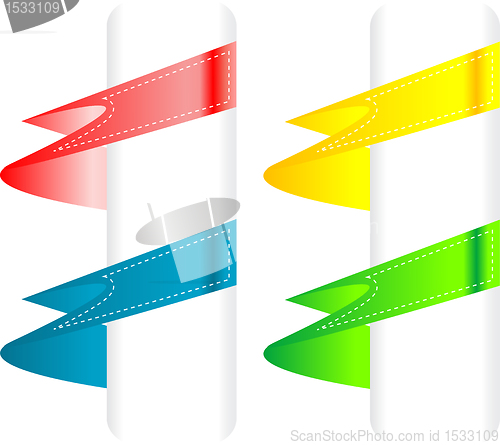 Image of Color variation of paper origami labels. Vector