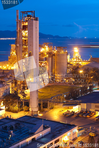 Image of Cement Plant,Concrete or cement factory, heavy industry or const